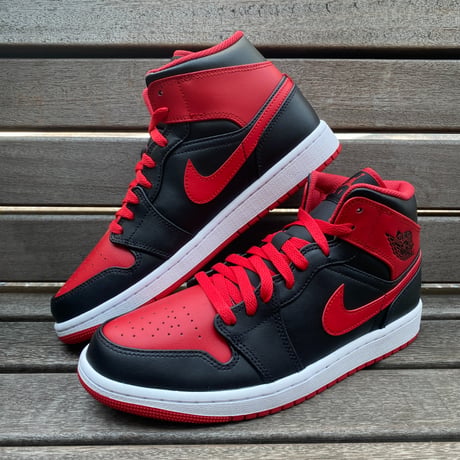 NIKE ナイキ AIR JORDAN1 MID エアジョーダン1 ミッド 黒赤 ブルズカラー BRED (AJ96)