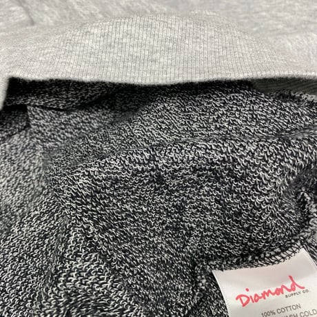 Diamond Supply ダイヤモンドサプライ Micro Brilliant クルーネック スウェット トレーナー タオル地 グレー