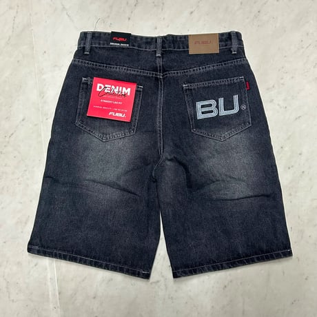 USA仕様 FUBU フブ Denim Shorts Pants デニム ショートパンツ Y502 Light Grey (SJNS53)