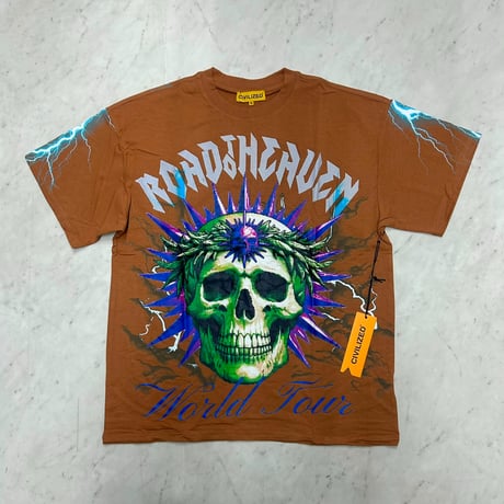 米国発 Civilized シヴィライズド Road To Heaven T-Shirts 半袖 ツアーTシャツ モカ (CropT46)