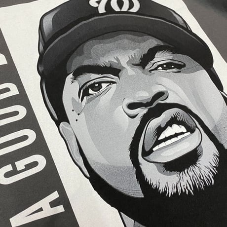 LA発 ICE CUBE アイスキューブ グラフィック 半袖 ヘビーウェイト Tシャツ HIPHOPレジェンド (GTS38)
