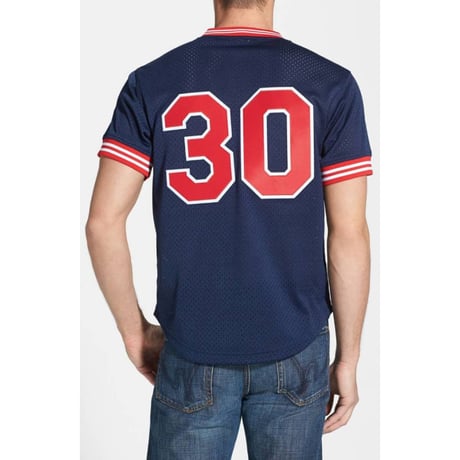Mitchell&Ness ミッチェル&ネス MLB バッティングプラクティス BPジャージ 公式 ユニフォーム INDIANS インディアンス 紺