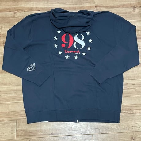 【4XL】 Diamond Supply Co. ダイヤモンドサプライ Zip-Up ジップアップ パーカー 紺 (z10)