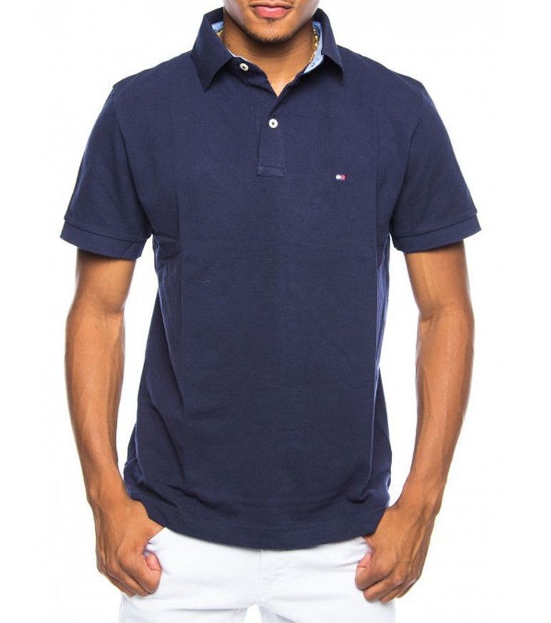  - 新品 トミーヒルフィガー XL 刺繍ロゴ ストレッチ ポロシャツ 紺 ゴルフにも TOMMY HILFIGER 新品 トミーヒルフィガー 刺繍ロゴ ストレッチ