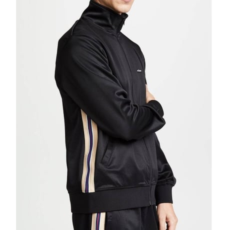 USAモデル Stussy ステューシー Textured ジャージ トラックジャケット 黒 マルチストライプ サイドライン