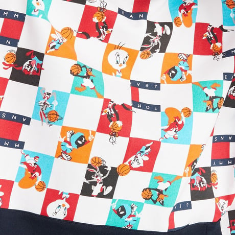 限定コレクション TOMMY JEANS スペースジャム LooneyTunes 総柄 プルオーバー パーカー