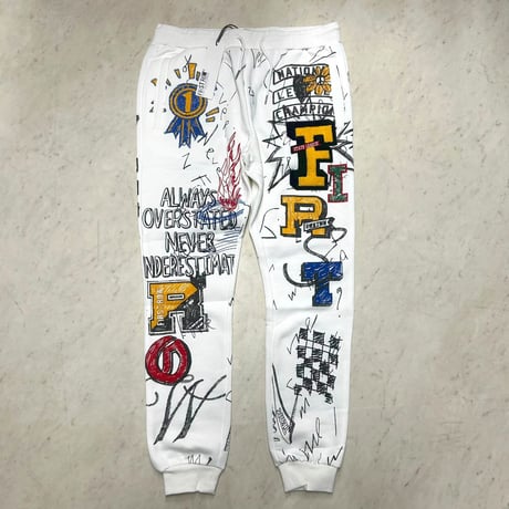 LA発 First Row Allover Doodling Joggers ファーストロー 総柄 ラクガキ ジョガースウェットパンツ (JNS124)