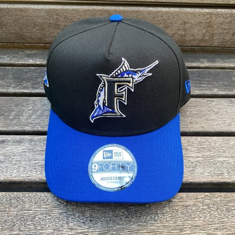 海外限定 Newera ニューエラ 9Forty Aフレーム Marlins フロリダ マーリンズ 25th Anniv スナップバックキャップ (940-258)