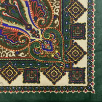 日本製 ペイズリー バンダナ Paisley Bandana 大判サイズ 綿100% グリーン (BNDN89)