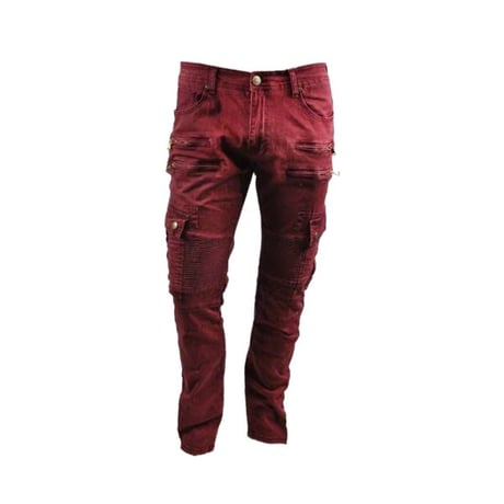 最高の履き心地 Imperious NY インぺリアス ストレッチ入 バイカーデニム Burgundy (JNS87)