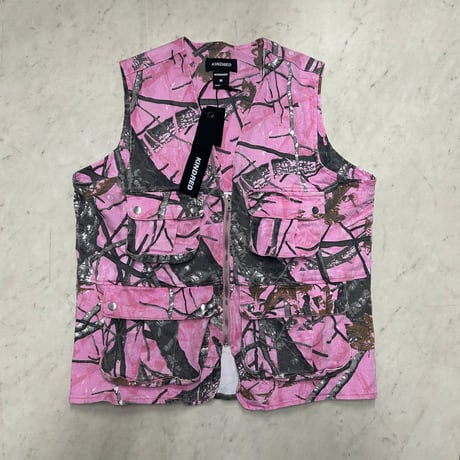 NY発 Kindred キンドレッド Pink Forest ピンクフォレスト カモフラージュ 総柄 セットアップ ベスト ショートパンツ (VST1/SJNS19)