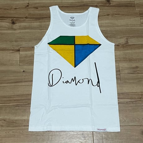 LA発祥 【S】 ダイヤモンドサプライ Diamond Supply Co タンクトップ 白 color block スケーター