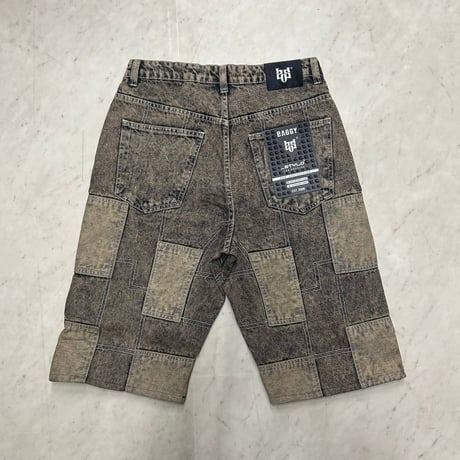 米国LAブランド Stylo Jeans LA スタイロジーンズ BAGGY バギー パッチワーク ショートデニム (SJNS45)