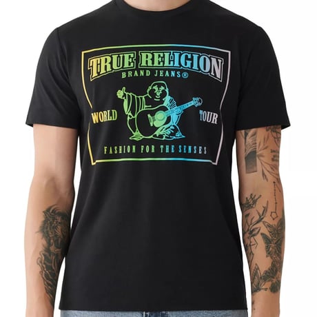 True Religion トゥルーレリジョン Rainbow Box Logo Tee レインボー ブッダボックス Tシャツ  (TRUE-TS2)