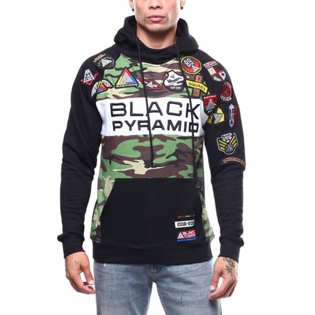 日本未入荷 BLACK PYRAMID ブラックピラミッド Military プルオーバー パーカー 迷彩 ミリタリー パッチ付 クリスブラウン 綿100%