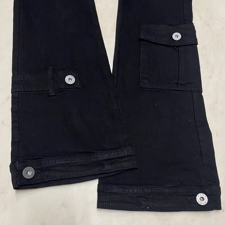 海外限定 KDNK ディーケーエヌケー Obsidian Stacked Skinny Flare スタックド スキニーカーゴ フレア ジーンス (JNS57)