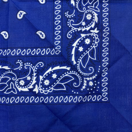 ペイズリー バンダナ Paisley Bandana ヴィンテージ調 大判サイズ 54cm 青 (BNDN102)