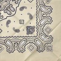 日本製 ペイズリー バンダナ Paisley Bandana 大判サイズ 綿100% ボーンカラー(BNDN63)