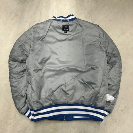 米国仕様 New Era ニューエラ Alpha Industries アルファインダストリーズ MLB LA ドジャース MA-1 ジャケット ドジャーブルー