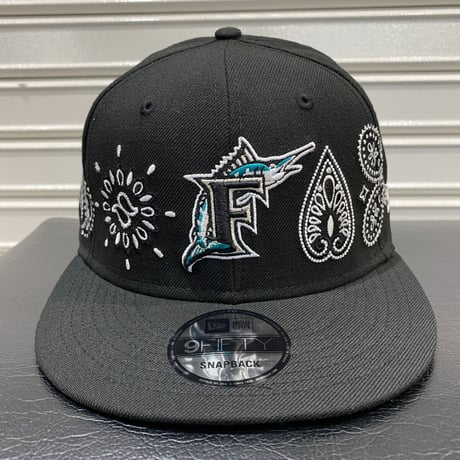 USA限定 Newera ニューエラ 9FIFTY ペイズリー スナップバック マイアミ マーリンズ MLB