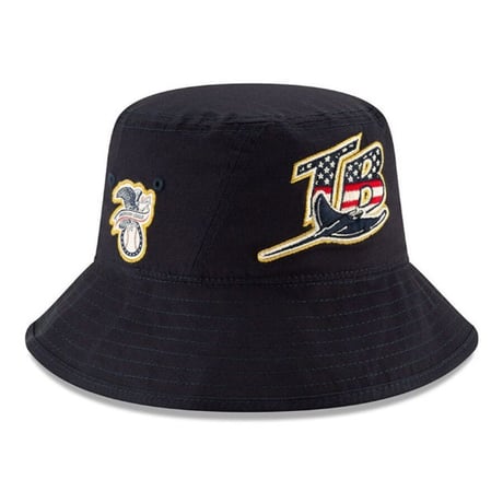 独立記念日モデル NEWERA ニューエラ Rays TB レイズ BUCKET バケットハット 紺  MLB 星条旗