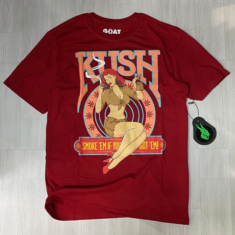 USAブランド GOAT Solo ゴートソロ KUSH クッシュ グラフィック 半袖 Tシャツ DKレッド　(GT6)