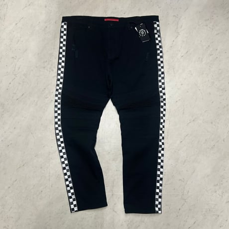 米国発 Kloud9 クラウドナイン Checkered Stripe jeans チェックライン ストレッチデニム 黒 (JNS175)