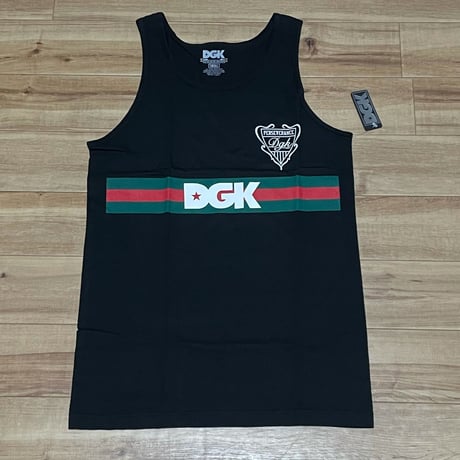 ロサンゼルス発祥  DGK ディージーケー タンクトップ 黒 3ライン スケーター HIPHOP ストリート