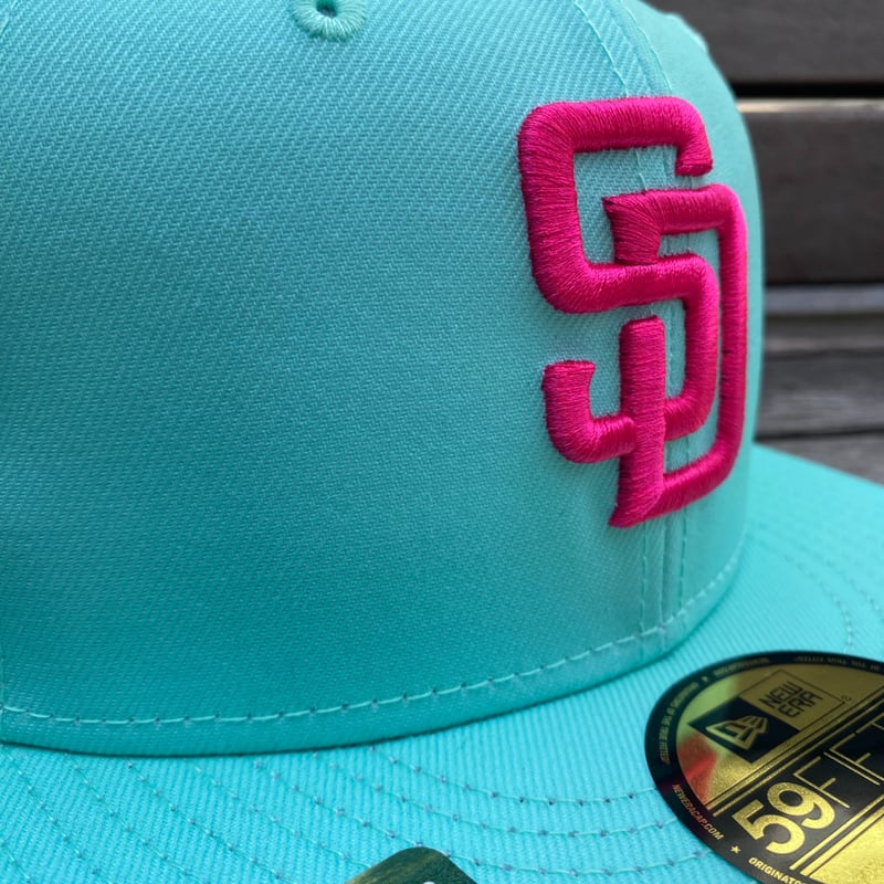 パドレス　シティコネクト　ニューエラキャップ　ミントブルー　ピンク New Era 59Fifty San Diego Padres Katakana City Connect Fitted Hat