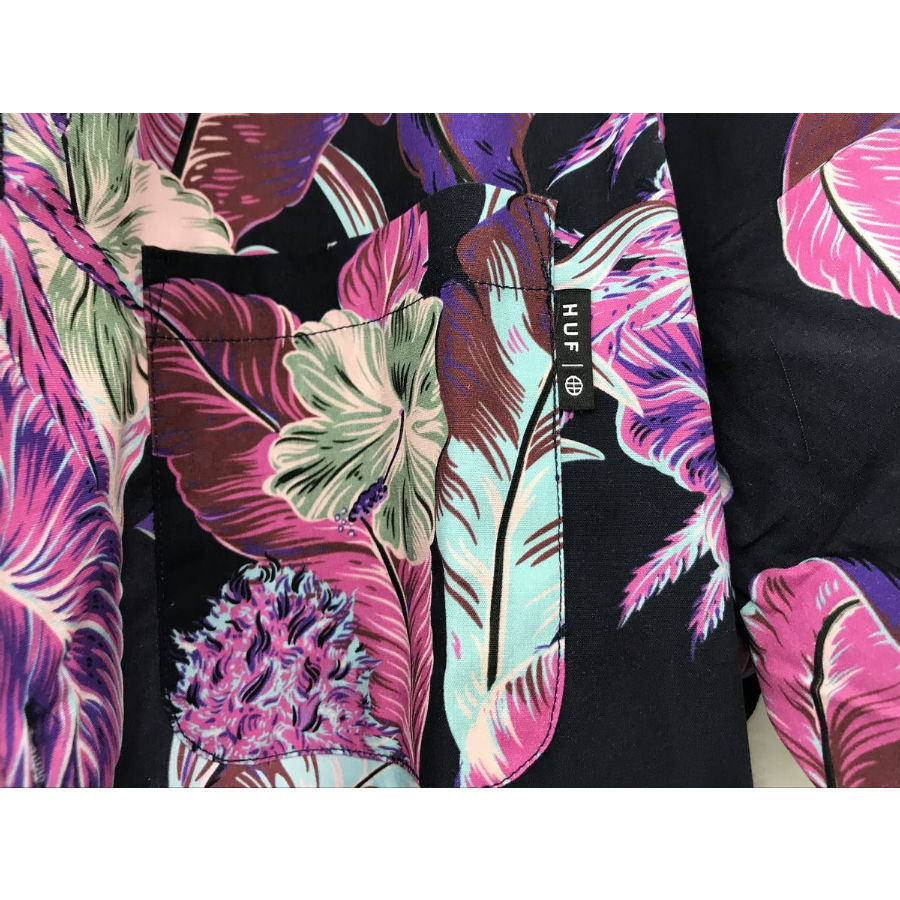 HUF ハフ 半袖 ボタンシャツ 総柄 ALOHA パラダイス リゾート HUF ハフ 半袖 ボタンシャツ 総柄 ALOHA パラダイス リゾート