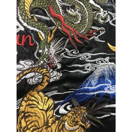リバーシブル 横須賀発祥 スカジャン 横須賀ジャンパー SUKAJAN タイガー&ドラゴン 虎龍 黒