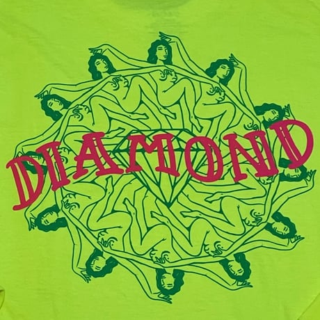 USA製 【M】 Diamond Supply Co. ダイヤモンドサプライ 長袖 Tシャツ Neon ネオンイエロー ロンT (LT9)