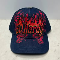 USA仕様 Ed Hardy エドハーディ Dragon Flames Denim 龍 トラッカーキャップ デニム (EDC14)