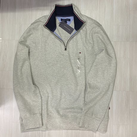 TOMMY HILFIGER USA 3/4 クオータージップ モックネック スウェットプルオーバー (R4F-4)