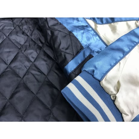 中綿入り 【SALE】横須賀発祥 スカジャン 横須賀ジャンパー SUKAJAN 刺繍 CARP 鯉 コイ 水色