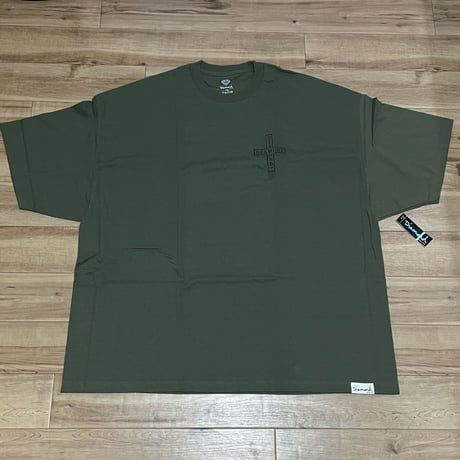 【4XL】  ダイヤモンドサプライ Diamond Supply Co. 半袖 Tシャツ ミリタリーグリーン 十字架ロゴ (T21)