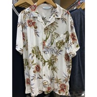 【特別SALE価格】ROBINSON 開襟 アロハシャツ ALOHA  白 花柄 ハワイアンシャツ フラワープリント R03