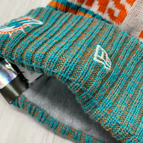 NEWERA USA ニューエラ NFL マイアミ ドルフィンズ Dolphins 公式 ポンポン付き ニット帽