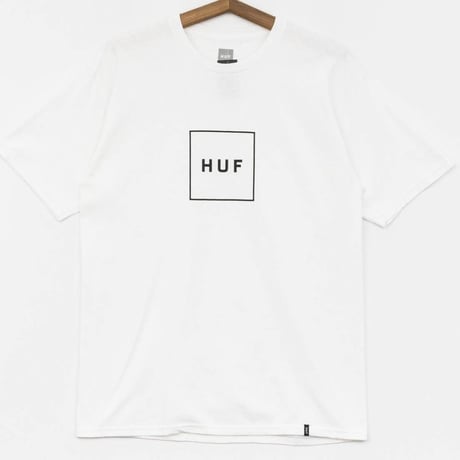HUF ハフ BOXロゴ ボックスロゴ 半袖 クルーネック Tシャツ 白  ストリート スケーター