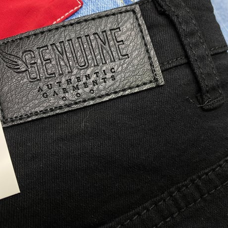 USAブランド GENUINE AUTHENTIC ストレッチ バイカージーンズ デニム 黒 ブラック 1803 (JNS72)