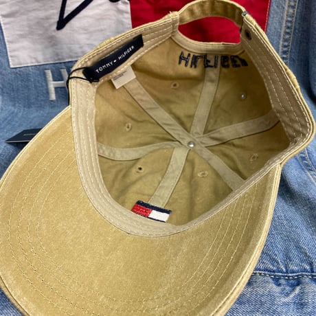 トミーヒルフィガー TOMMY HILFIGER ストラップバックキャップ カーキ フラッグロゴ