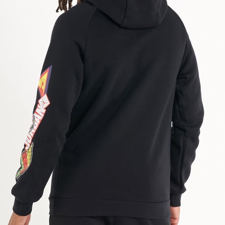 USA規格 NIKE ナイキ JORDAN ジョーダン STICKER プルオーバー フリース パーカー黒 (NKJH11)