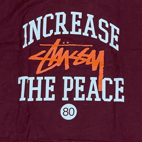 Stussy ステューシー ITP オーセンティック 半袖 Tシャツ カレッジスタイル Wine バーガンディ (48)