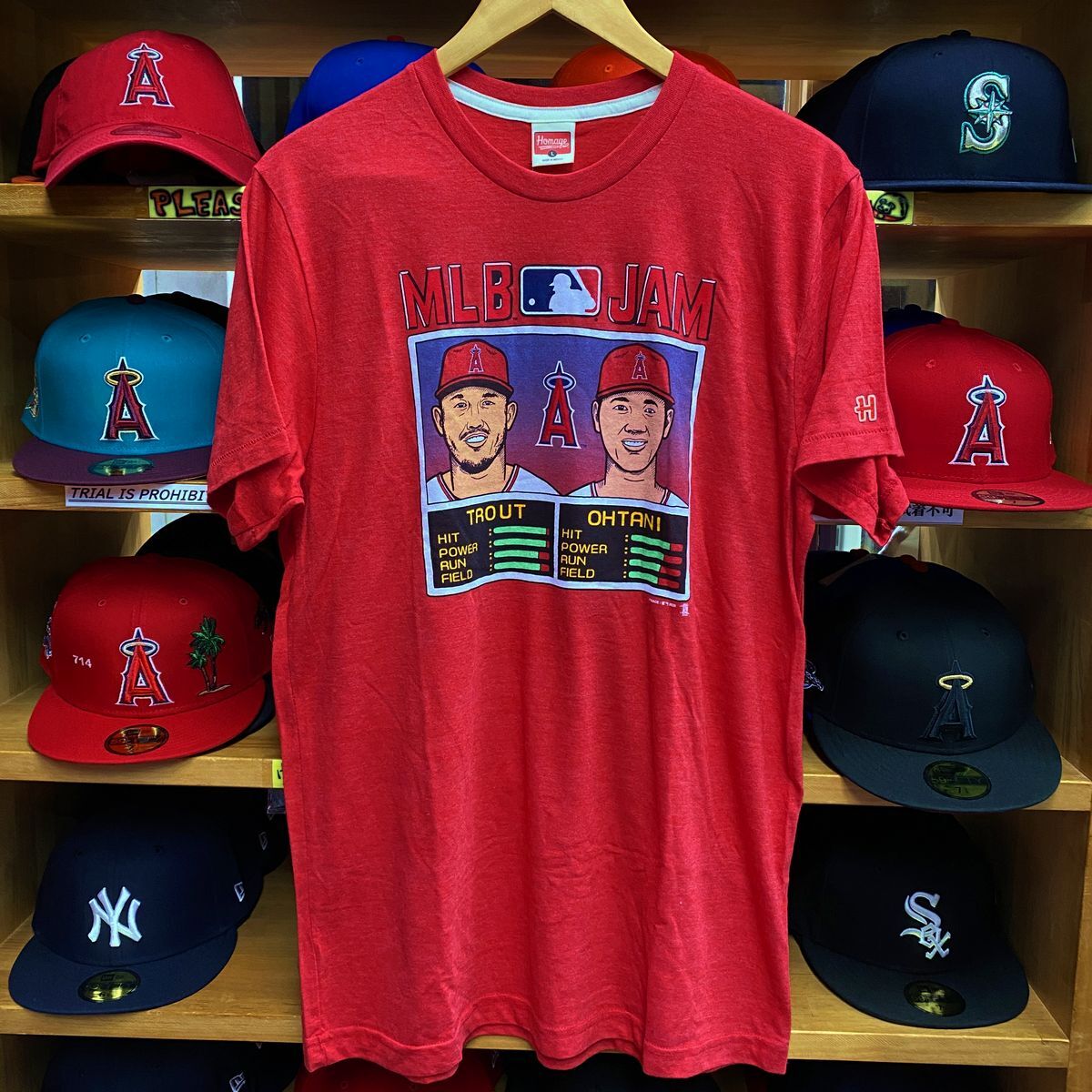 MLB公式 HOMAGE 大谷翔平 マイクトラウト JAM Tシャツ Angels MLB公式 HOMAGE 大谷翔平 マイクトラウト JAM Tシャツ Angels