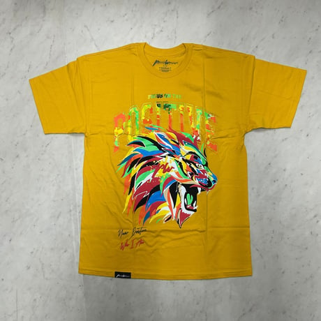 LA発 Positive Wear Clothing ポジティブウェア クロージング Lion Roar Tシャツ (PWT46gold)