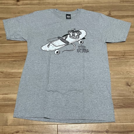 【M】 Stussy ステューシー 半袖 RatPatrol ラットパトロール Tシャツ グレー ストリート 西海岸 (44)