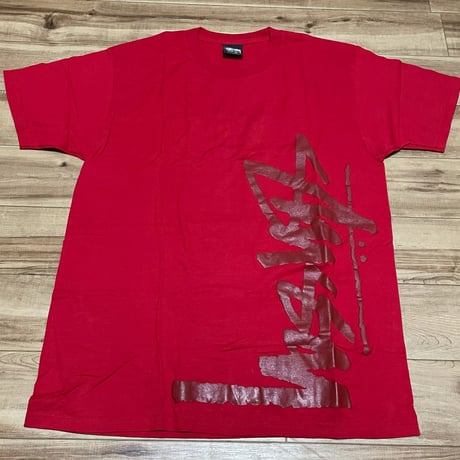【M】Stussy ステューシー 立体ショーンフォントロゴ 半袖 Tシャツ 赤 ストリート 綿100%  (41)