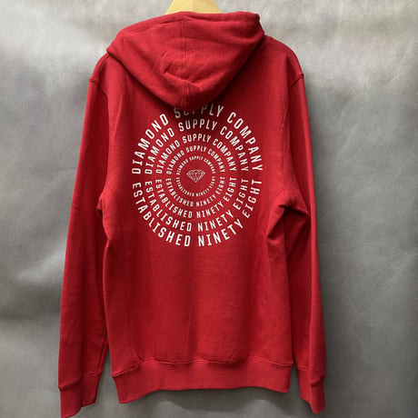 ダイヤモンドサプライ Diamond supply co. プルオーバー パーカー 赤 BIGバックプリント  LA ストリート