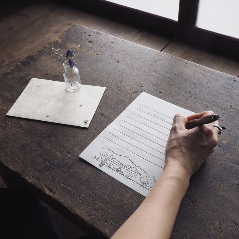 吉野手漉き和紙 おてがみセット | くにす食堂