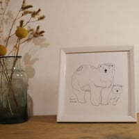 日高あゆみ　ましかくポスター　しろくま(額いり)15cm